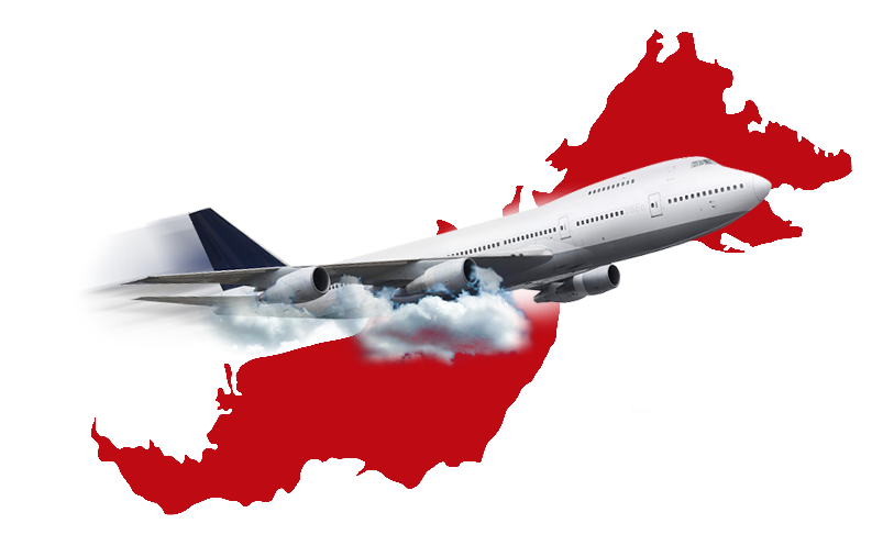 Air freight aircraft and global network illustration
